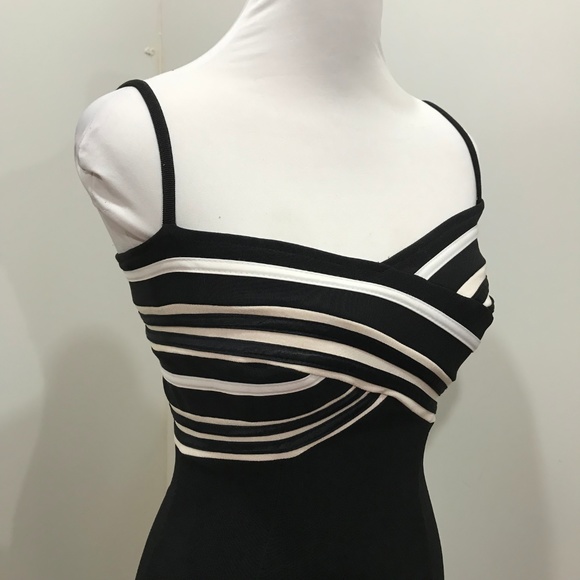 Tadashi Size S Body Con Formal Sexy Black White - Picture 3 of 8